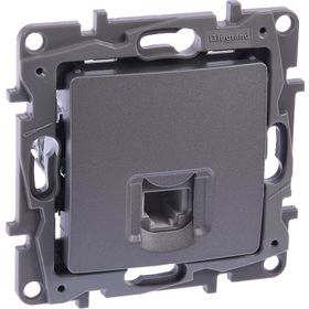 Legrand 768829 Raventi Titanyum 1 Çıkışlı Rj11 Telefon Prizi