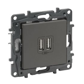 Legrand Raventi Serisi Titanyum 2'li USB Şarj Priz
