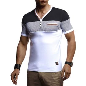 Leif Nelson LN-4885 V Yaka Beyaz Erkek T-shirt