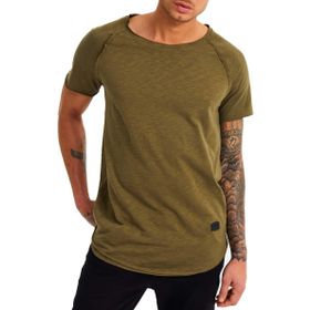 Leif Nelson LN-6280 Haki V Yaka Erkek T-shirt