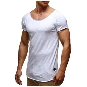 Leif Nelson LN6340N Derin Yuvarlak Boyun Beyaz Erkek T-shirt