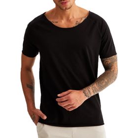 Leif Nelson LN6340N Derin Yuvarlak Boyun Siyah Erkek T-shirt
