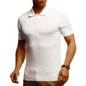 Leif Nelson LN7400 Polo Slim Fit Örgü Ekru Erkek T-shirt