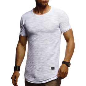 Leif Nelson LN8223 Bisiklet Yaka Dar Kesim Pamuk Gri Erkek T-shirt
