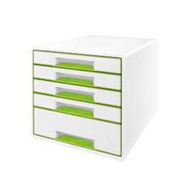 Leitz 5214 WOW Metalik Koyu Yeşil 5 Çekmeceli Evrak Rafı
