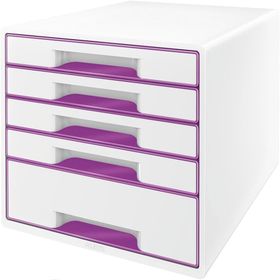 Leitz 52142062 5 Çekmeceli Metalik Mor Wow Evrak Rafı