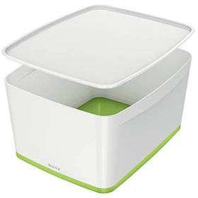 Leitz 52161054 MyBox Wow Beyaz Yeşil Büyük Kapaklı Saklama Kutusu