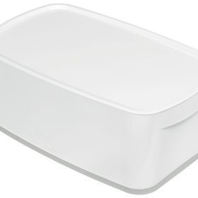 Leitz 52191001 A5 MyBox KapaklıParlak Görünüm Plastik Beyaz Gri Küçük 5 l Saklama Kutusu