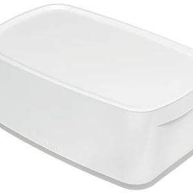 Leitz 52191001 A5 MyBox KapaklıParlak Görünüm Plastik Beyaz Gri Küçük 5 l Saklama Kutusu