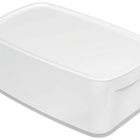 Leitz 52191001 A5 MyBox KapaklıParlak Görünüm Plastik Beyaz Gri Küçük 5 l Saklama Kutusu