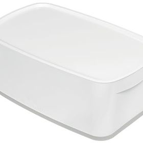 Leitz 52191001 A5 MyBox KapaklıParlak Görünüm Plastik Beyaz Gri Küçük 5 l Saklama Kutusu