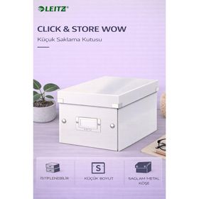 Leitz 60430001 Click Store Wow Metalik Beyaz Küçük Saklama Kutusu