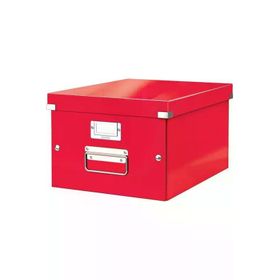 Leitz 60440026 Click Store Wow Metalik Kırmızı Orta Boy Saklama Kutusu