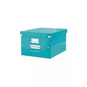 Leitz 60440051 Click Store Wow Metalik Buz Mavisi Orta Boy Saklama Kutusu