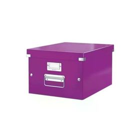 Leitz 60440062 Click Store Wow Metalik Mor Orta Boy Saklama Kutusu