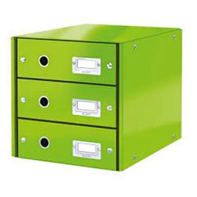 Leitz 6048 WOW Metalik Koyu Yeşil Üç Çekmeceli Evrak Rafı