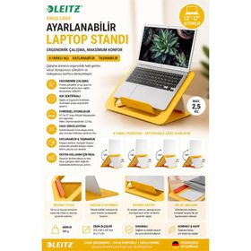 Leitz 64260019 Ergo Cosy Sarı Ayarlanabilir Laptop Standı