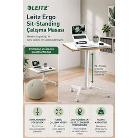 Leitz 65340001 Ergo Elektrikli Sit Standing Küçük Çalışma Masası