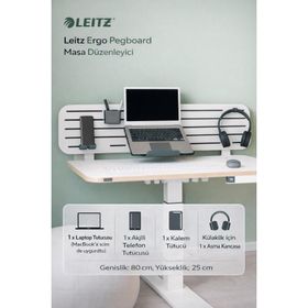 Leitz 65490000 Ergo Pegboard Taptop Tutuculu 80x25 cm Masa Düzenleyici