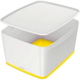Leitz Mybox 5216 Sarı-Beyaz Kapaklı Geniş Saklama Kutusu