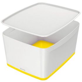 Leitz Mybox 5216 Sarı-Beyaz Kapaklı Geniş Saklama Kutusu