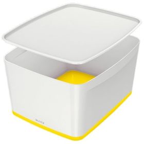 Leitz Mybox 5216 Sarı-Beyaz Kapaklı Geniş Saklama Kutusu