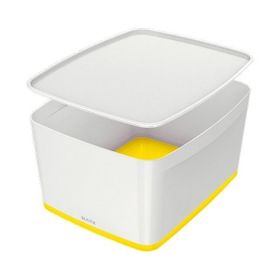 Leitz Mybox 5216 Sarı-Beyaz Kapaklı Geniş Saklama Kutusu