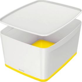 Leitz Mybox 5216 Sarı-Beyaz Kapaklı Geniş Saklama Kutusu