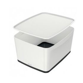 Leitz Mybox 5216 Siyah-Beyaz Kapaklı Geniş Saklama Kutusu