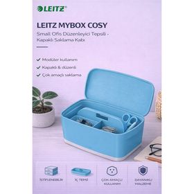 Leitz Mybox Cosy Small Kapaklı Mavi Ofis Düzenleyici Tepsili Saklama Kabı