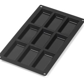 Lekue Financier Mould 9'lu Siyah Silikon Dikdörtgen Kalıp