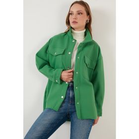 Lela 42190778 Yeşil Kadın Ceket Gömlek
