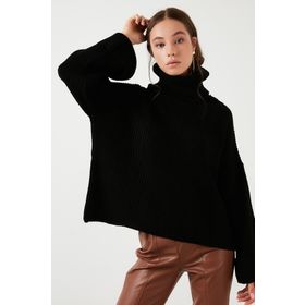 Lela 4616001 Siyah Kadın Kazak