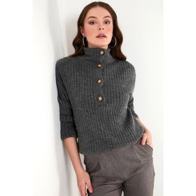Lela 4616020 Gri Kadın Kazak