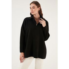 Lela 4616079 Yağ Yeşili Kadın Kazak