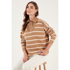 Lela 4616080 Camel Açık Taş Kadın Kazak