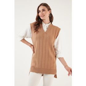 Lela 4616088 Camel Kadın Süveter