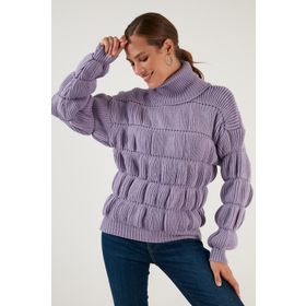 Lela 4616108 Lila Örme Kadın Kazak