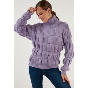 Lela 4616108 Lila Örme Kadın Kazak