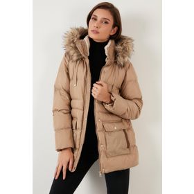Lela 497IRMAK Koyu Bej Kadın Mont