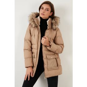 Lela 497IRMAK Koyu Bej Kadın Mont
