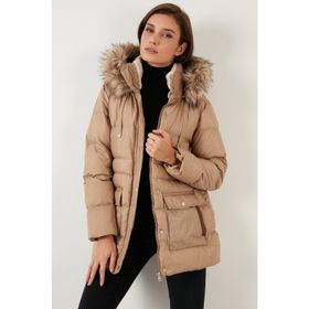 Lela 497IRMAK Koyu Bej Kadın Mont