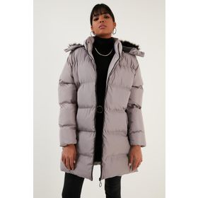 Lela 5761645 Açık Gri Kadın Mont