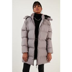 Lela 5761645 Açık Gri Kadın Mont