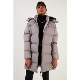 Lela 5761645 Açık Gri Kadın Mont
