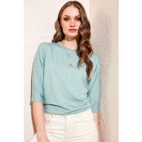 Lela 5861416Y Çağla Bisiklet Yaka Kadın Bluz