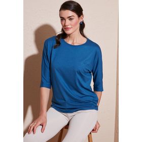 Lela 5861416Y İndigo Bisiklet Yaka Kadın Bluz