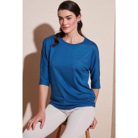 Lela 5861416Y İndigo Bisiklet Yaka Kadın Bluz