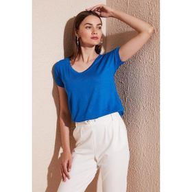 Lela 5862000 Saks V Yaka Rahat Kesim Kadın Bluz
