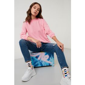Lela 5863323 Pembe Kadın Sweatshirt
